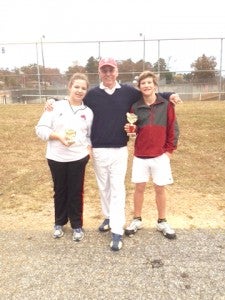 14 and under champion Henry Monts and finalist Laura Mitchell with Coach Davenport (photo submitted). 