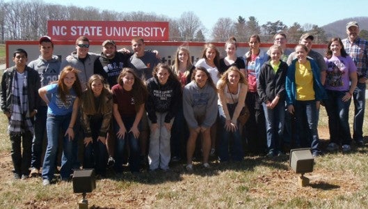 Students from Polk County High School’s horticulture classes toured the Mountain Horticulture Crops Research and Extension Center in Mills River. (photo submitted by Sarah Gottfried).