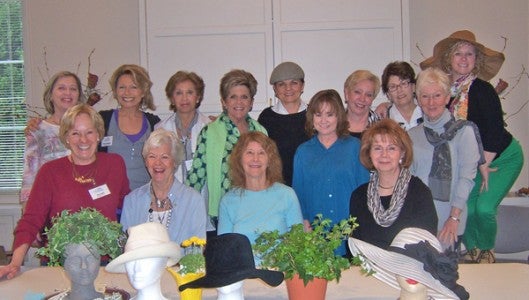 Friendship Circle members have fun planning the fun fundraising luncheon to support Hospice House of the Carolina Foothills. (photo submitted by Marsha VanHecke) 