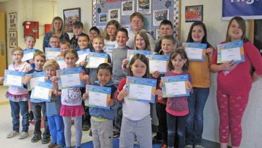 March winners were: Front row left to right – Corrina Beheler, Shain Taylor, Kimberly Bradley, Miya Jackson, John Velazquez-Reynoso, Shaylynn Reid. Middle row – Jace Barnes, Travis Green, Jamie Laughter, Landen Bradley, Thaddeus Ruff, Daniel Searcy, Savannah Greene, O’Neal Price, Dixie Siegfried.  Back row – Guidance Counselor Monica Barber, Austin Waters, Mario Trejo, Makayla Gosnell, Jared Searcy, Kole Eubanks, Dora Bailey, Cheyenne Biggerstaff. (Not pictured – Conner Evans).