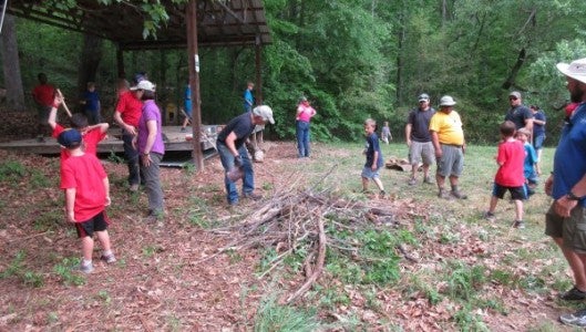 Boy Scout shelter clean up