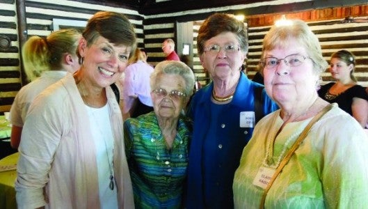 Outreach volunteers and former volunteers at our annual volunteer luncheon a few years back are Cherie Brooks, Marguerite Huggins, Dorcas Epley and Elaine Haines. 