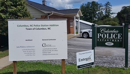 Formerly a residential structure, the Columbus Police Department, located on Walker St., is being remodeled and expanded to make it more suitable for police uses. (photos by Leah Justice)